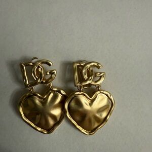 Brand new upcycled dolce & Gabanna Gold Heart Earrings